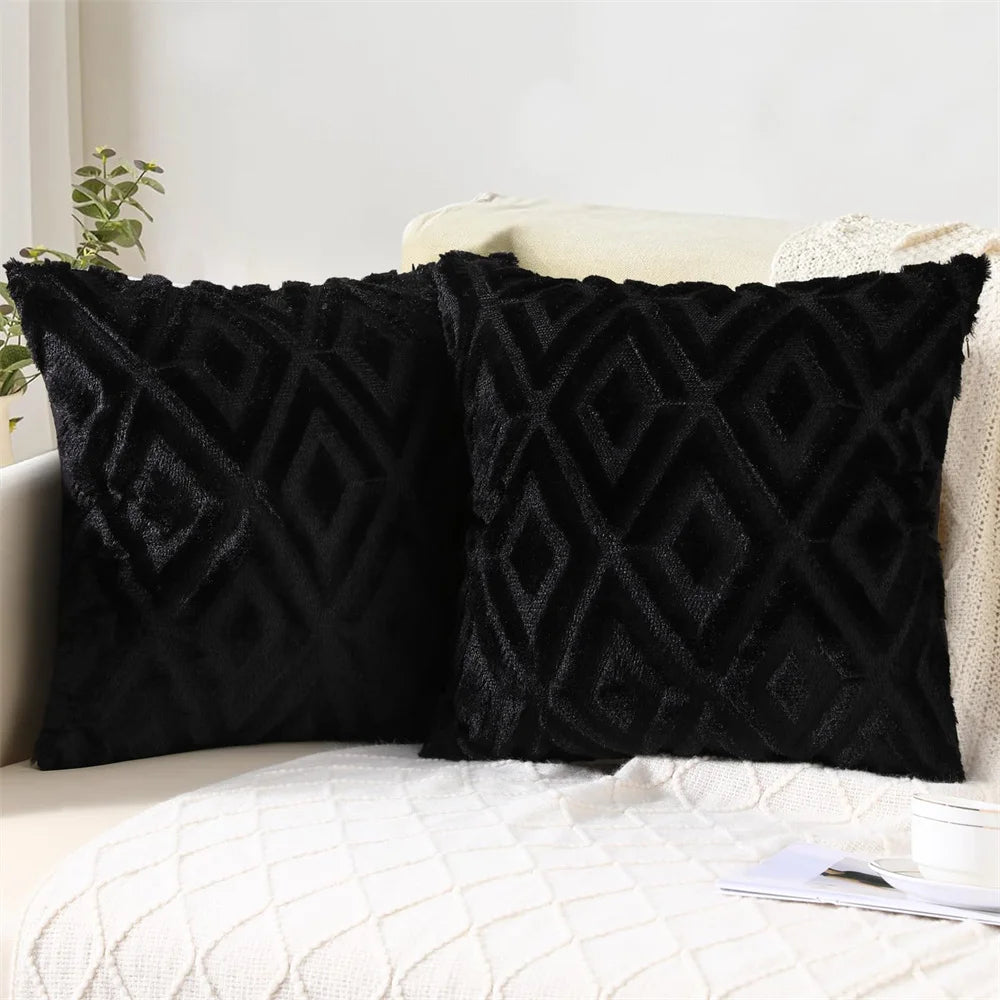 Kitinjoy Velvet Throw Pillow Cover 40x40cm Soft Solid Pillow Case Decor Square Cushion For Sofa Bedroom Home Pillowcase 45x45