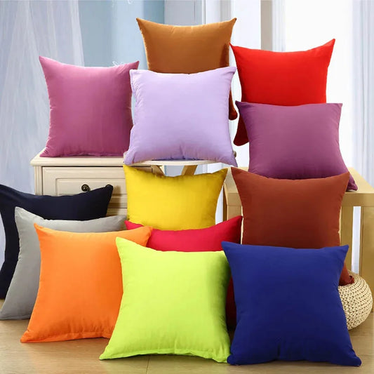 Candy Color Cushion Cover Simple Solid Color Throw Pillow Case For Sofa Home Decorative Pillowcase Candy Colorful Cushion Cover