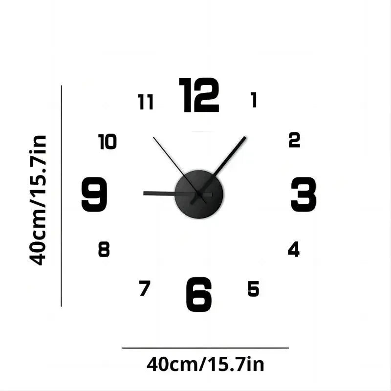 3D Creative Frameless DIY Wall Hanging Clock Wall Stickers Home Mute Digital Clock Living Room Office Wall Decoration