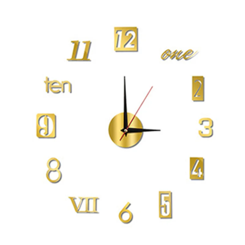 2022 New 3D Roman Numeral Acrylic Mirror Wall Clock Sticker Fashion DIY Quartz Clocks Watch Home Decoration Living Room Stickers