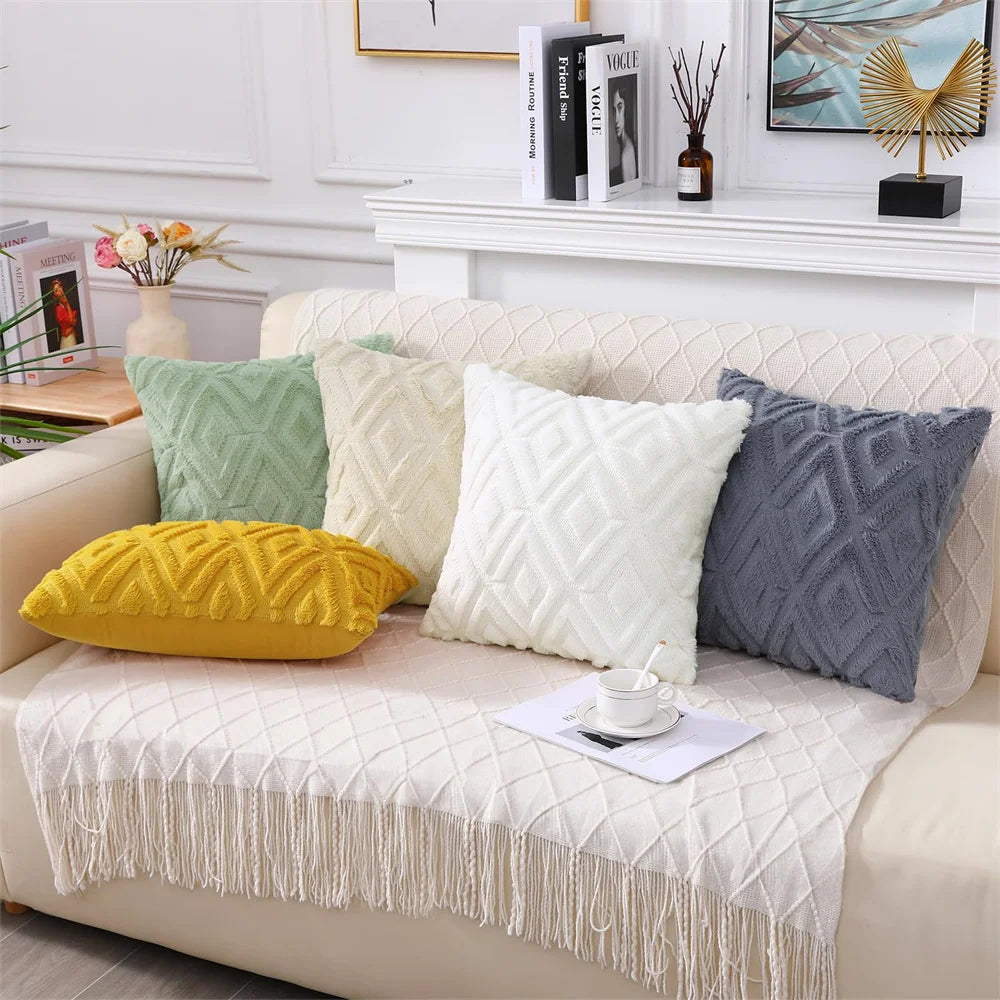 Kitinjoy Velvet Throw Pillow Cover 40x40cm Soft Solid Pillow Case Decor Square Cushion For Sofa Bedroom Home Pillowcase 45x45