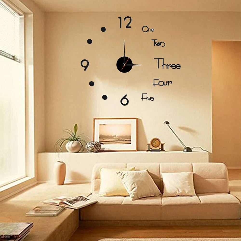 2022 New 3D Roman Numeral Acrylic Mirror Wall Clock Sticker Fashion DIY Quartz Clocks Watch Home Decoration Living Room Stickers